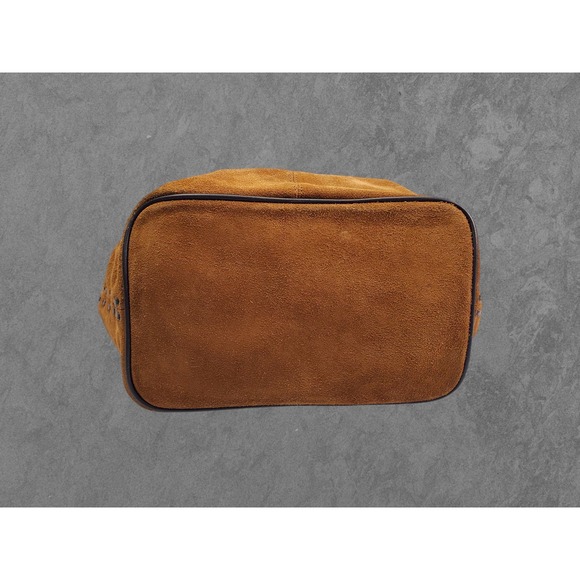 Express Cognac Brown Genuine Y2K Suede Hobo Shoulder Bag - Picture 5 of 8